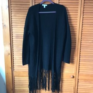 Dylan gray fringed sweater